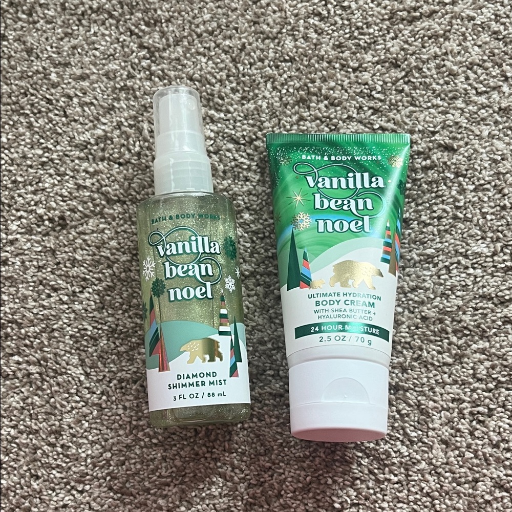 Bath & Body Works Vanilla Bean Noel Shimmer Mist & Body Cream